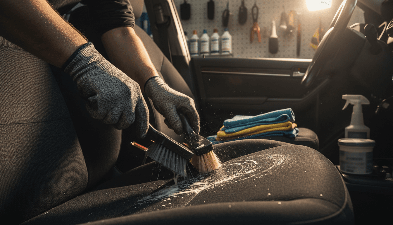 Autostoelreiniging met professionele apparatuur