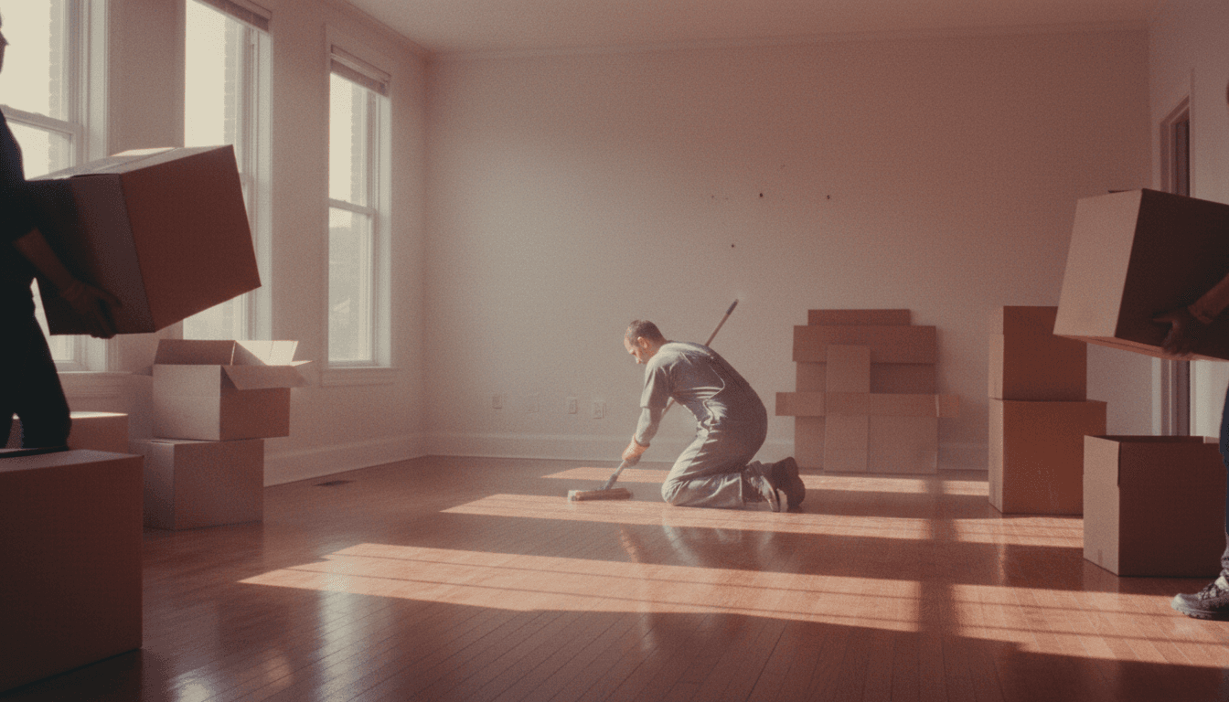 Lege kamer wordt schoon gemaakt bij verhuizing